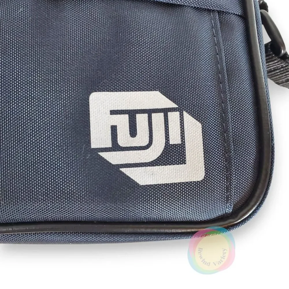 Vintage Fuji Camera Bag Navy Blue Adjustable Nylon